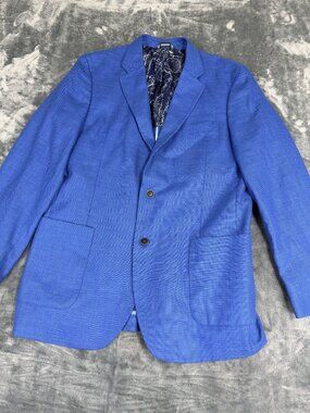 Nautica Mens Royal Blue Two-Button Modern Fit Blazer L42